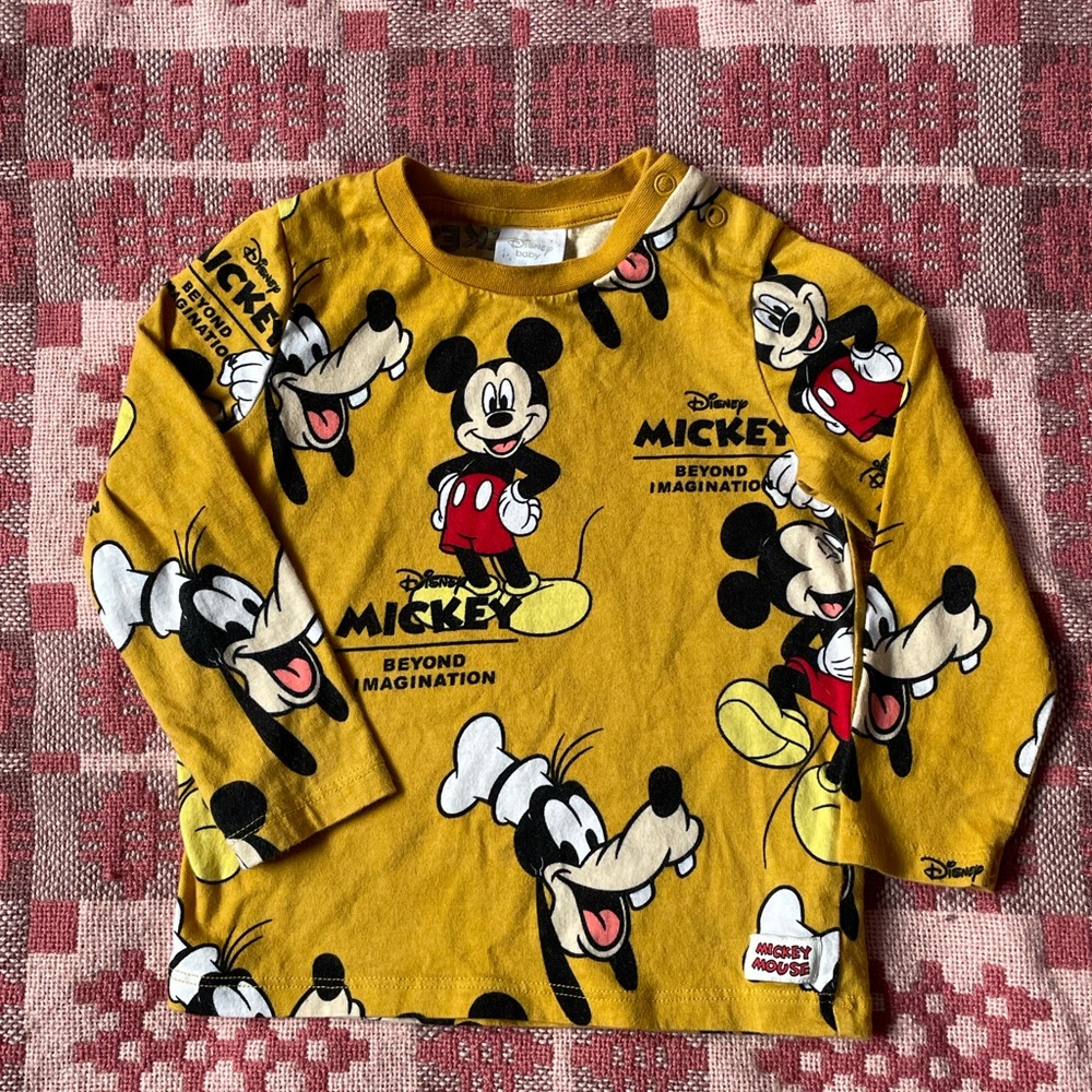 Disney Mickey Mouse Mustard Long Sleeve Tee